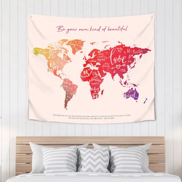 상상후 초대형 북유럽 패브릭포스터 가림막 가리개 150x130 105_세계지도_캘리그라피