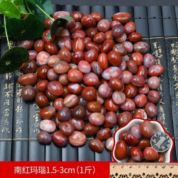 다양한 조약돌 장식 자갈 어항 바닥재 수조 돌 꾸미기 수족관 용품 화분돌 돌맹이, 남홍마노 1.5-3cm (약 500g)