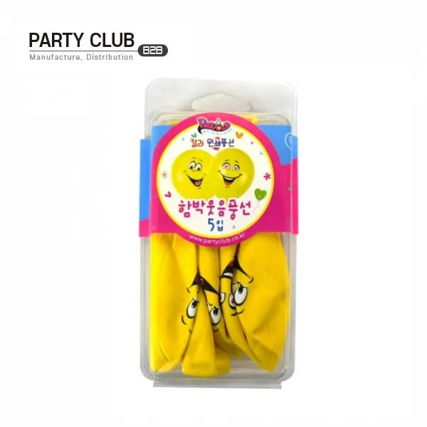 파티클럽 칼라함박웃음풍선 30cm 5입 색상랜덤 발송, 단품