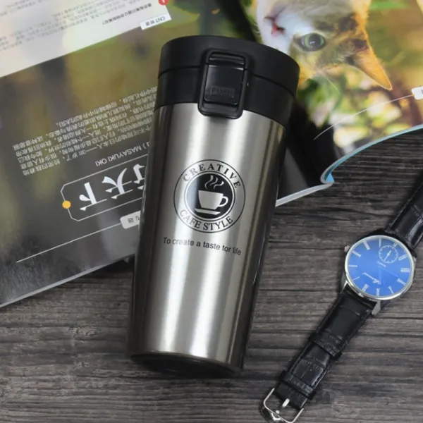 펫윙 스텐컵 스텐고리컵 티탄시에라컵 쌀 낟알 커피잔 써지컬 텀블러 스타일리시 사무용 남성 여성 휴대 직접 물컵, 본색 커피잔 380ML 있음 차는 격