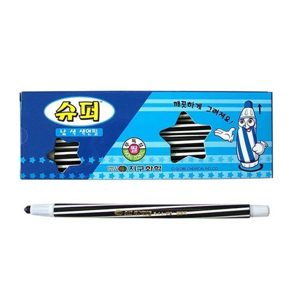지구 슈퍼 낱색 색연필 채점펜 (검정 12자루), 단품