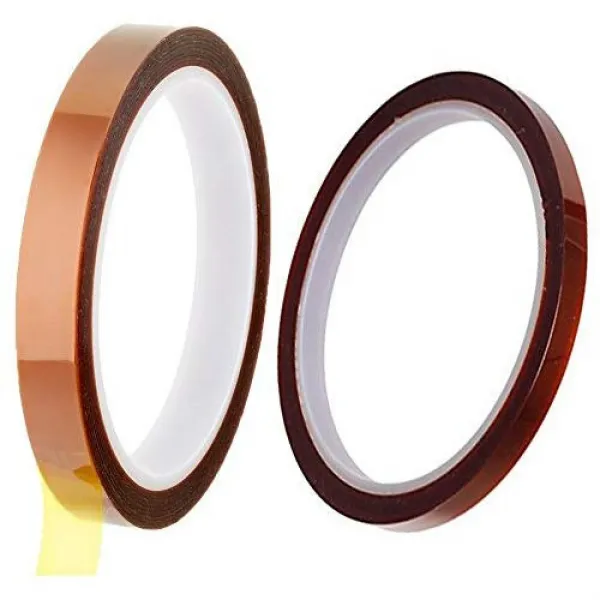 ASPEN BURG 2 Rolls (10mm and 5mm) High Temperature Heat Resistant Kapton Tape Polyimide Film Adhesive Tape, Size Name = 5mm/10mm