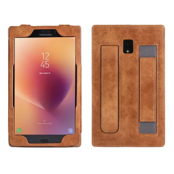 SNAPCASE 갤럭시탭A 8.0 2017 퀵백 후면가죽케이스 SM-T380 T385, 퀵백후면가죽케이스-카멜브라운