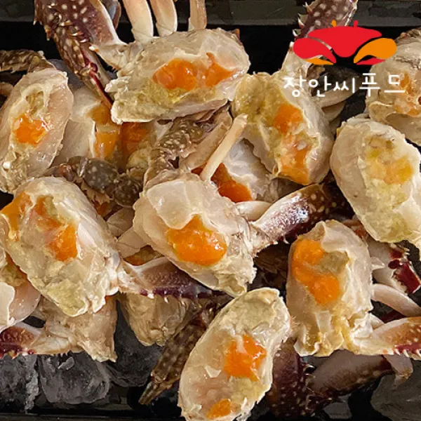 장안씨푸드 국내산 손질 절단 암꽃게 중 1kg 30조각 내외 