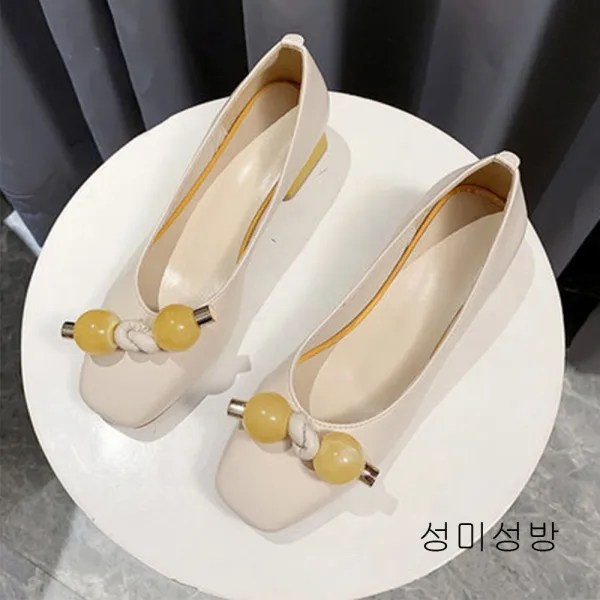 성미성방 여름 사각 하이힐 스퀘어 헤드 하이힐V02hongmingyan