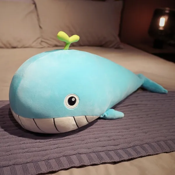 냉감 성인애착인형 몰랑이 바디플로우 메가 시원한 안고자는베개 바디필로우 인형, 푸른 부드러운 고래 + 약 65cm