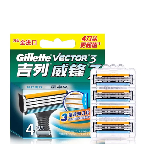 질레트 (Gillette) 킬레웨이 (Gillette) 3 칼 날림 4개 수동 면도기 날림 날라리 날끝 3 층 칼걸이 없음, 단일상품