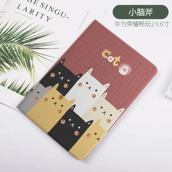 태블릿PC파우치 화웨이 영광 테블릿피시 2파우치 9.6인치 가죽커버 전면커버 AGS-W09/L09태블릿 PC T3외투 C3초슬림 전면덮개 떨어트림방지 애니메이션 귀여, T05-(영광 테블릿피시 2 9.6인치)소뇌도끼-증정브랜드 강화필름
