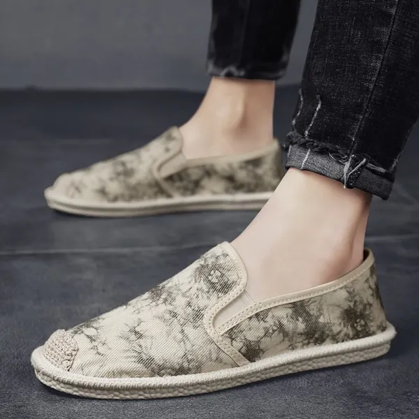 위파인더 린넨 슬립온 로퍼 로퍼 신상품 여름 어부화 남성 통기 캐주얼 사회화 올드 베이징