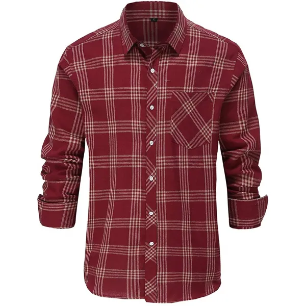 JANDUKAR MENS PLAID 셔츠 롱 SLEEVE CHECKERED 표준 다발 내분비선 성신 생물
