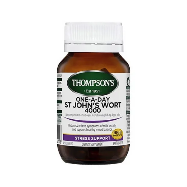 톰슨 세인트존스 워트 4000mg 스트레스 완화 수면영양제 60정