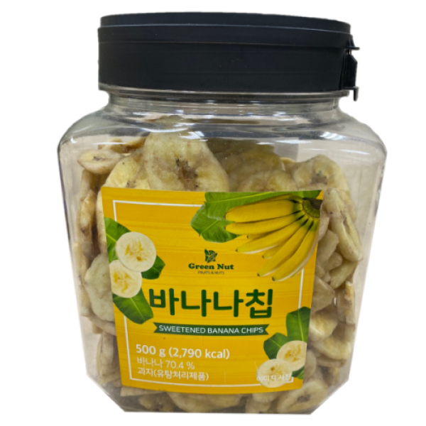 Green Nut 바나나칩 500g, 1통