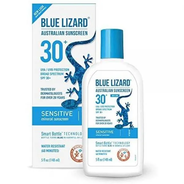 BLUE LIZARD - 과민 한 무기물 선 스크린 UVA / UVB 보호 SPF 30+ - 5oz, 1매입