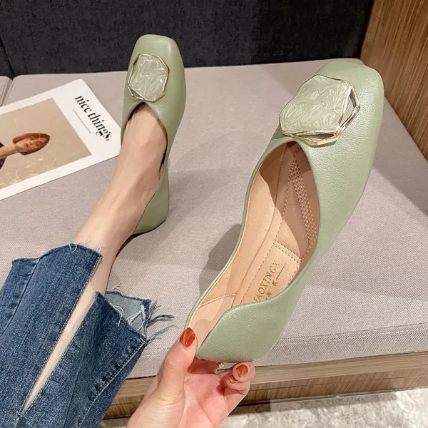 봄계절 펌프스 단화 여성 늦바람 부드러운 슈즈 로퍼 사각코