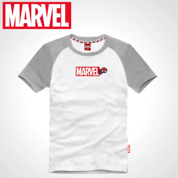 마블 남녀공용 인기캐릭터 여름 순면 20수 로고 반팔티셔츠(M-3XL)