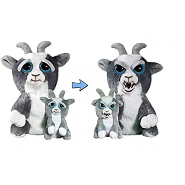 William Mark Feisty Pets 폐차장 Jeff와 미니 폐차장 Jeff Dorable Plush 박제 염소는 쥐어 짜기로 화를냅니다