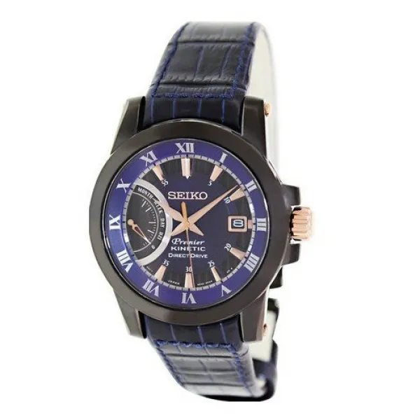 Seiko 세이코 맨즈 SRG012 프리미어 키네틱 다이렉트 드라이브 키네틱 워치【역수입품】+NONOKURO오리지날 크로스부