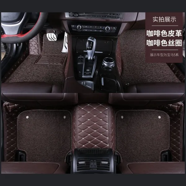 상하이폴크스바겐 산타나 지 준 18l 2l 수동형 편파 자동파 럭셔리 3칸 발 매트, 커피 카 모르핀색 코일 더블레이어
