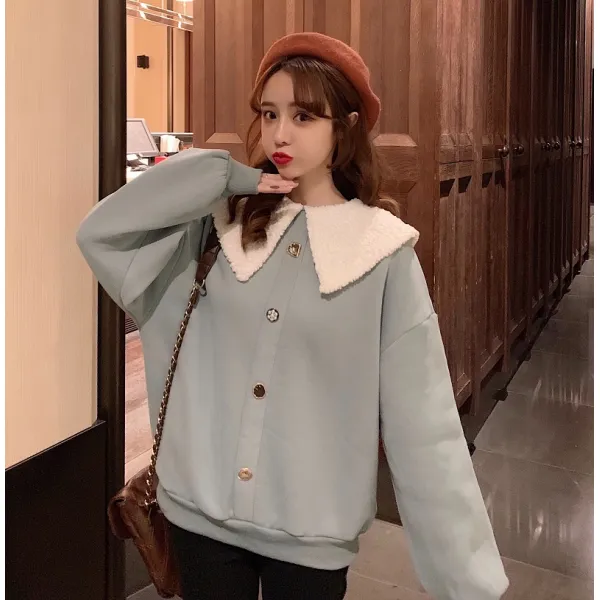 더펫 여성 양털 무스탕 코트