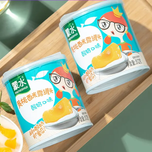 Kirahosi 중국 인기 맛 최고 복숭아 통조림 황도 간식 78호af 6캔 312g