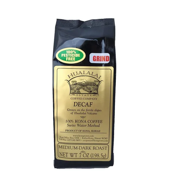 hualalai 부동산 커피 100% 겨울 남서풍 카페인을 제거한 7 오즈 땅, Decaf Ground 7 oz