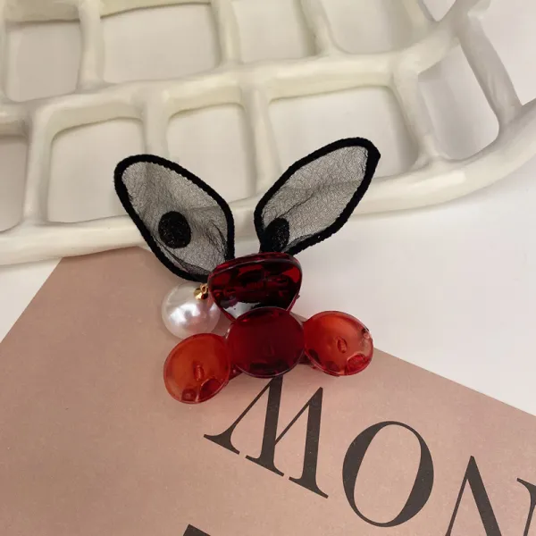 귀여운 토끼귀 머리핀 핀셋 한국 앞머리 핀 머리장식 심플망홍 기질 뒤통수 머리핀