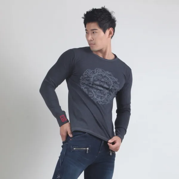  바보사랑 그린바나나 Abstrack Skull Long Sleeves