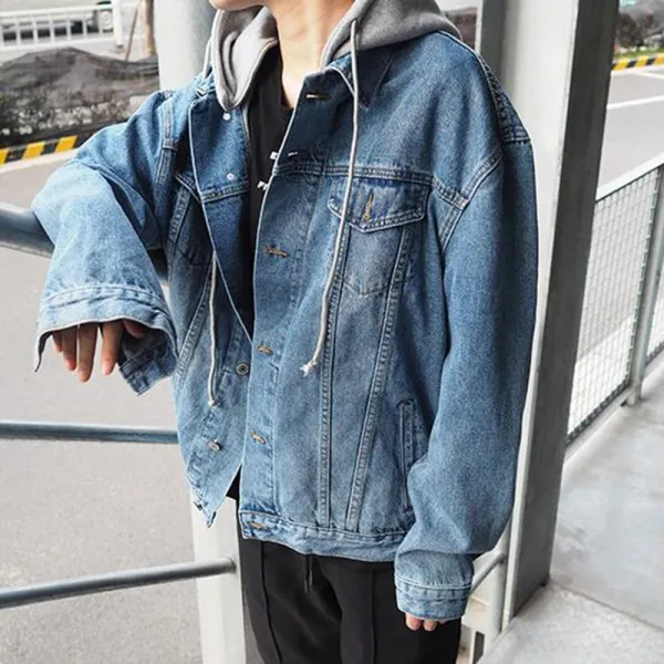 Kirahosi 명진 봄 가을 남자 남성 청 자켓 점퍼 잠바 데님 바람막이 아우터 20 Dutubq