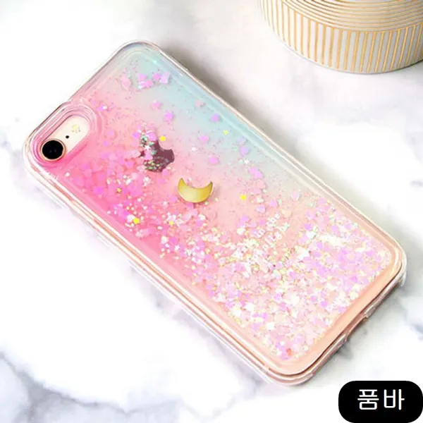 크롬도금 달빛별빛 글리터 핸드폰 케이스 휴대폰 액세서리, LG G8 ThinQ-민트달빛, 1개
