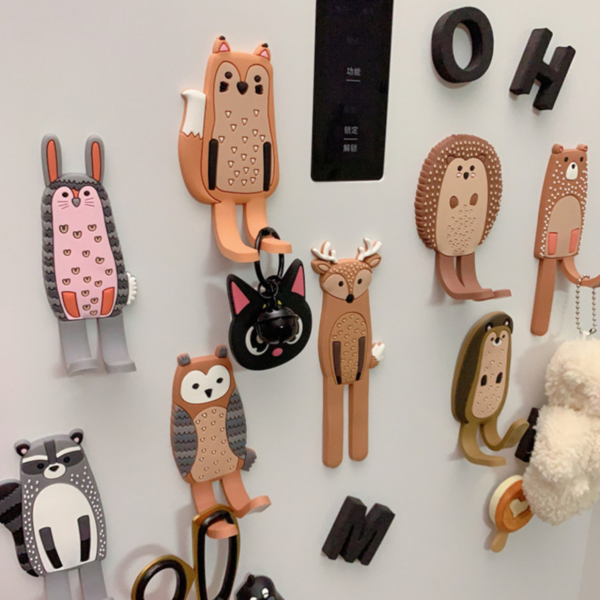 밀크 동물 강아지 고양이 냉장고 자석 후크 마그넷 차키 열쇠 현관키 가방 소품 마스크 걸이, 01_들짐승 패밀리