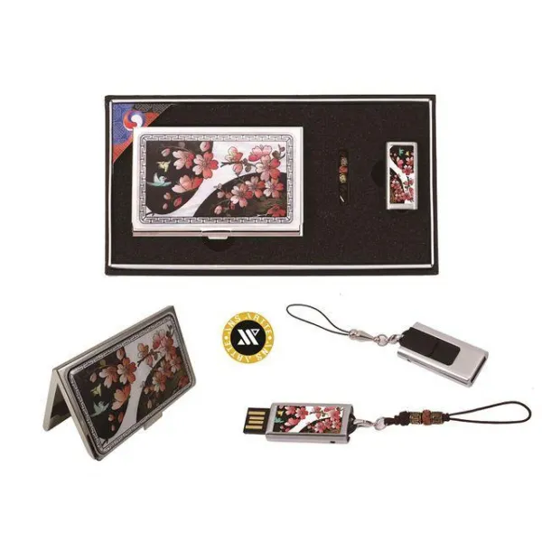 EQA4460308GB 뉴매화문자개명함+가띠메탈자개USB 컴퓨터제품 자개명함케이스 USB메모리 자개공예품