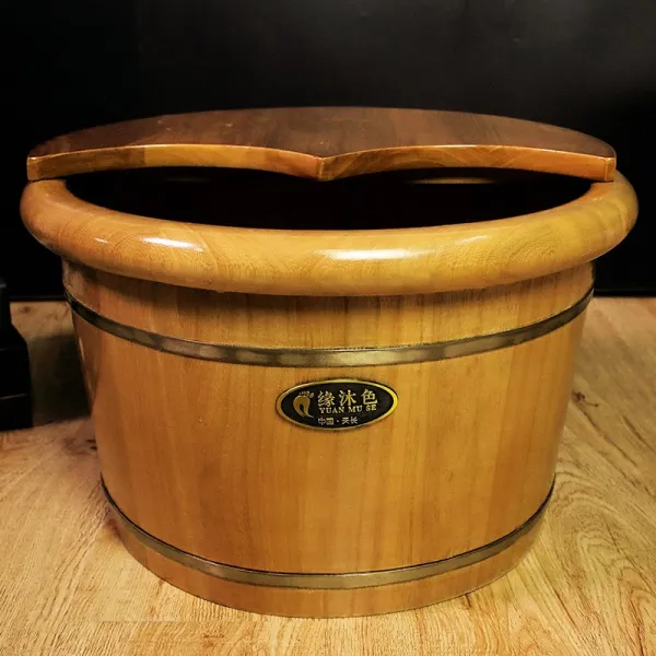 도토리 족훈기 24cm도토리 발담구기 나무통 원목 리그닌 발맛사지 T02 25도토리 둥근테두리+덮기