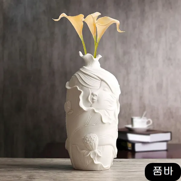 꽃 인테리어 바람결 도자기 꽃병 리스 카페 소품 병 조화
