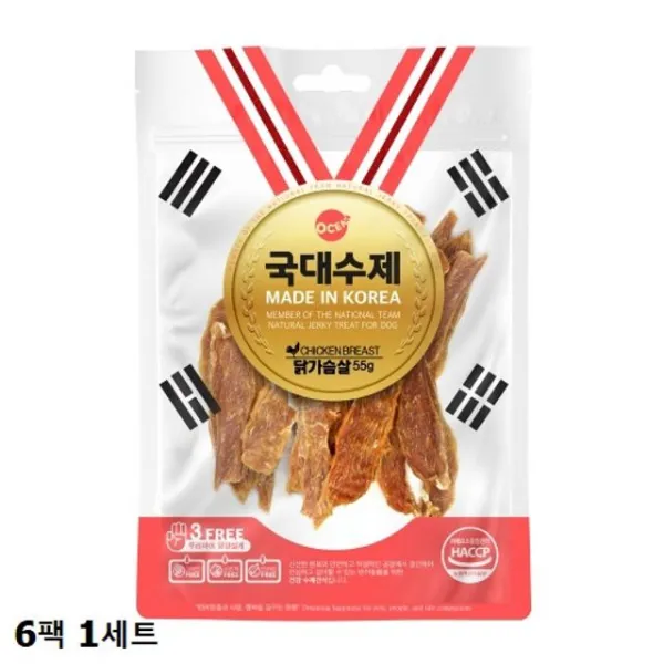 애견육포 국가대표 수제간식 닭가슴살 6팩 1세트_72566EA, # 본상품선택