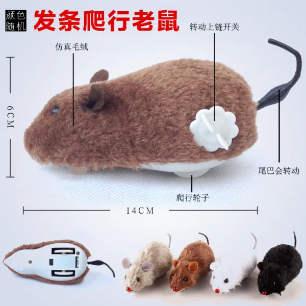 브레천다이즈(Brechandise) 배드민턴소품 장난감 사냥놀이 자애 검마 털실 실타래 내 물어뜯기 깃털 쥐 블링봉, 태엽 기어다님 쥐
