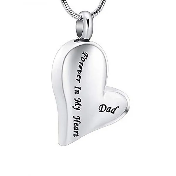 [MemoryU] Always in My Heart 인간의 유골을위한 화장 보석 기념품 사랑하는 사람의 기념비 항아리 목걸이 애쉬 보석 (아버지)