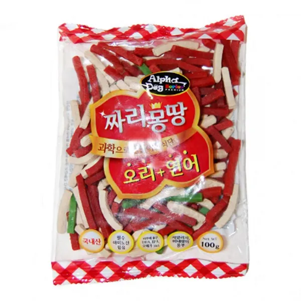 중형견 훈육보상 오리연어 멍멍이간식 반려동물용품, 1개