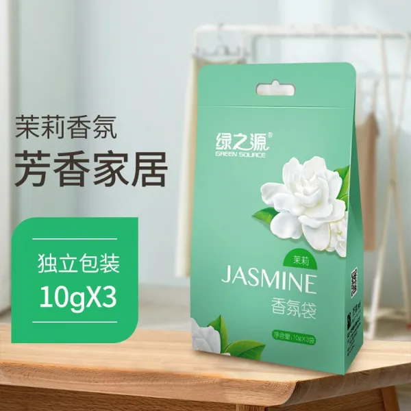 그린 소스 쟈 스 민 향 주머니 10g * 3 포켓 옷장 향 가방 냄새 제거 제 향 제 향 갑 침실 신차 담배 냄새 제거 방향 제 인 테 리 어 오 일 향 주머니 청량제, 상세페이지 참조