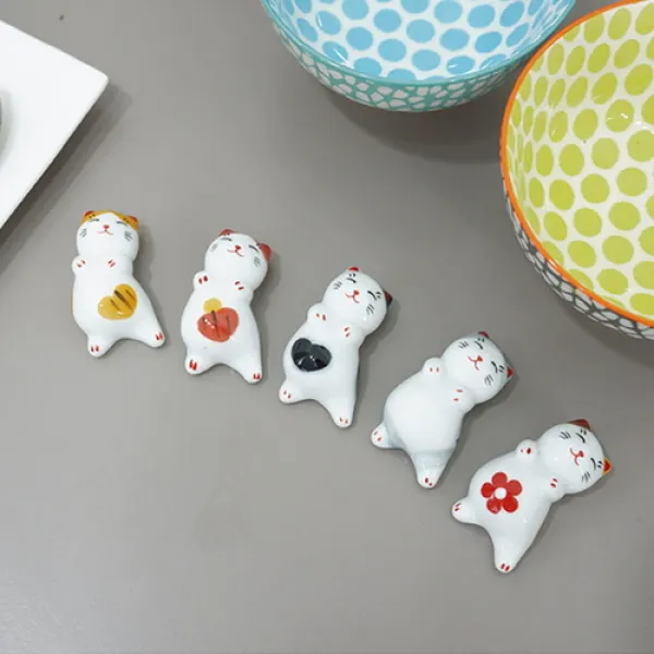  바보사랑 일본 고양이 젓가락 받침 5종 세트 1개