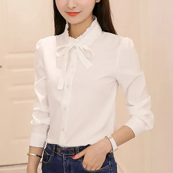 모리아 여성 긴팔 쉬폰 블라우스 Pr