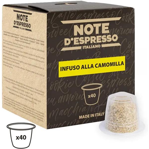 Espresso Note-Nespresso * 머신과 독점적으로 호환되는 40 개의 카모마일 주입 캡슐 팩 40 x 2g, 단일상품