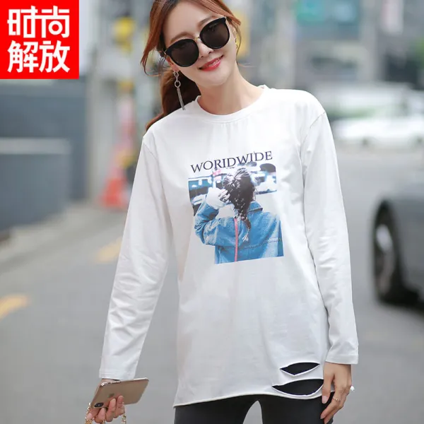 Shishangjf 캐릭터패턴 티셔츠 긴소매 44873415