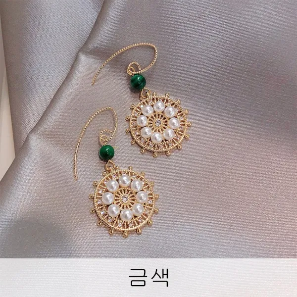 뉴타임즈12 조촐한 분위기의 미소년 진주 귀걸이 레트로 귀걸이 QH31 A27