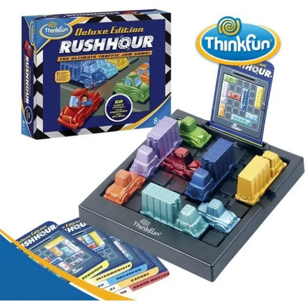 두뇌 향상 ThinkFun Rush Hour 디럭스 교통 체증 논리 게임 및 STEM 장난감 – 20 년 이상 수상 20 년 이, 1