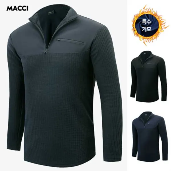 Macci 남성 쟈가드 반목 반폴라 집업 긴팔 가을 겨울 기모 작업복 상의 아웃도어 등산복