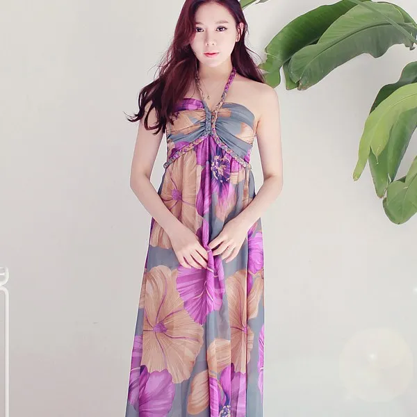 다홍치마 플라워 탑 롱원피스