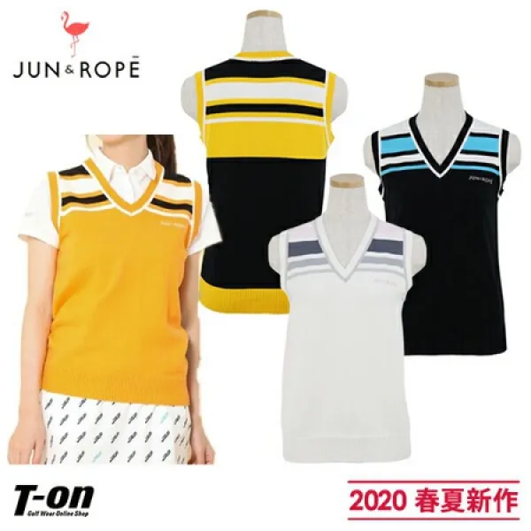 40％OFF SALEjun＆러 배 jun 앤드 러 배 JUN＆ROPE 레이디스 베스트 니트 베스트 V넥 니트 베스트 멀티 보, S S