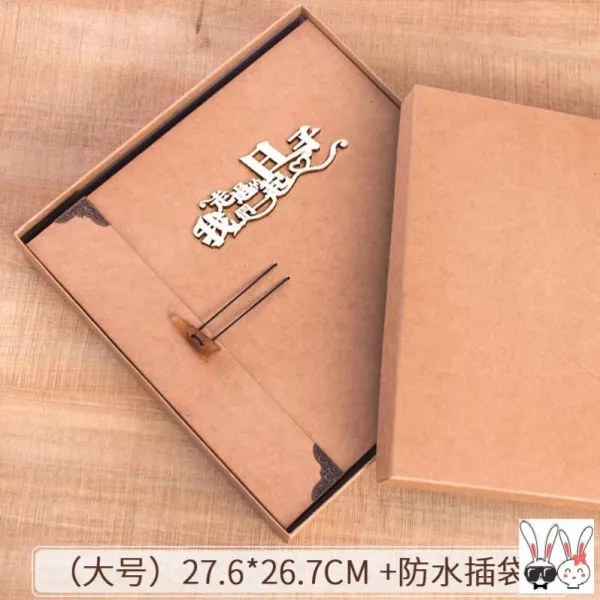 하이래이 대용량접착식앨범 DIY 사진첩 손으로 쓸 있다 커플 타입 수동 핸드메이드 기념 책자 스프링노트 트윈 홈 혼장식, 30 장 블랙 카드, (큰사이즈 라지 )우리 함께 걸어가다