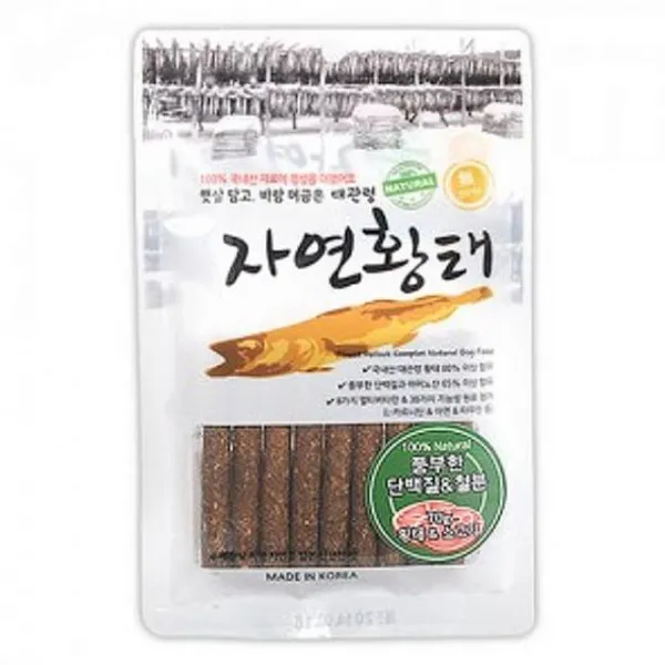 오케몰 대관령 자연황태 70g 황태 소고기 강아지간식 강아지 져키 트릿, 1