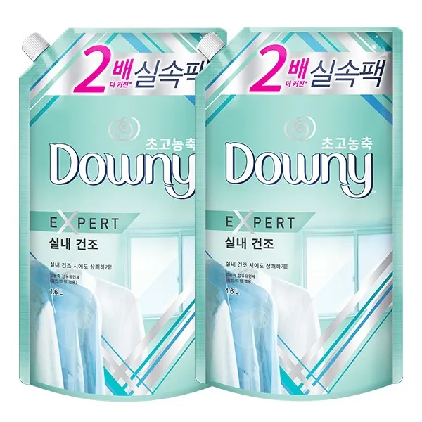 다우니 초고농축 섬유유연제 엑스퍼트 실내건조 리필 1.6l 2개
